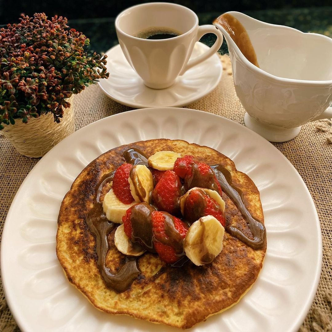 panqueca proteica de banana e whey