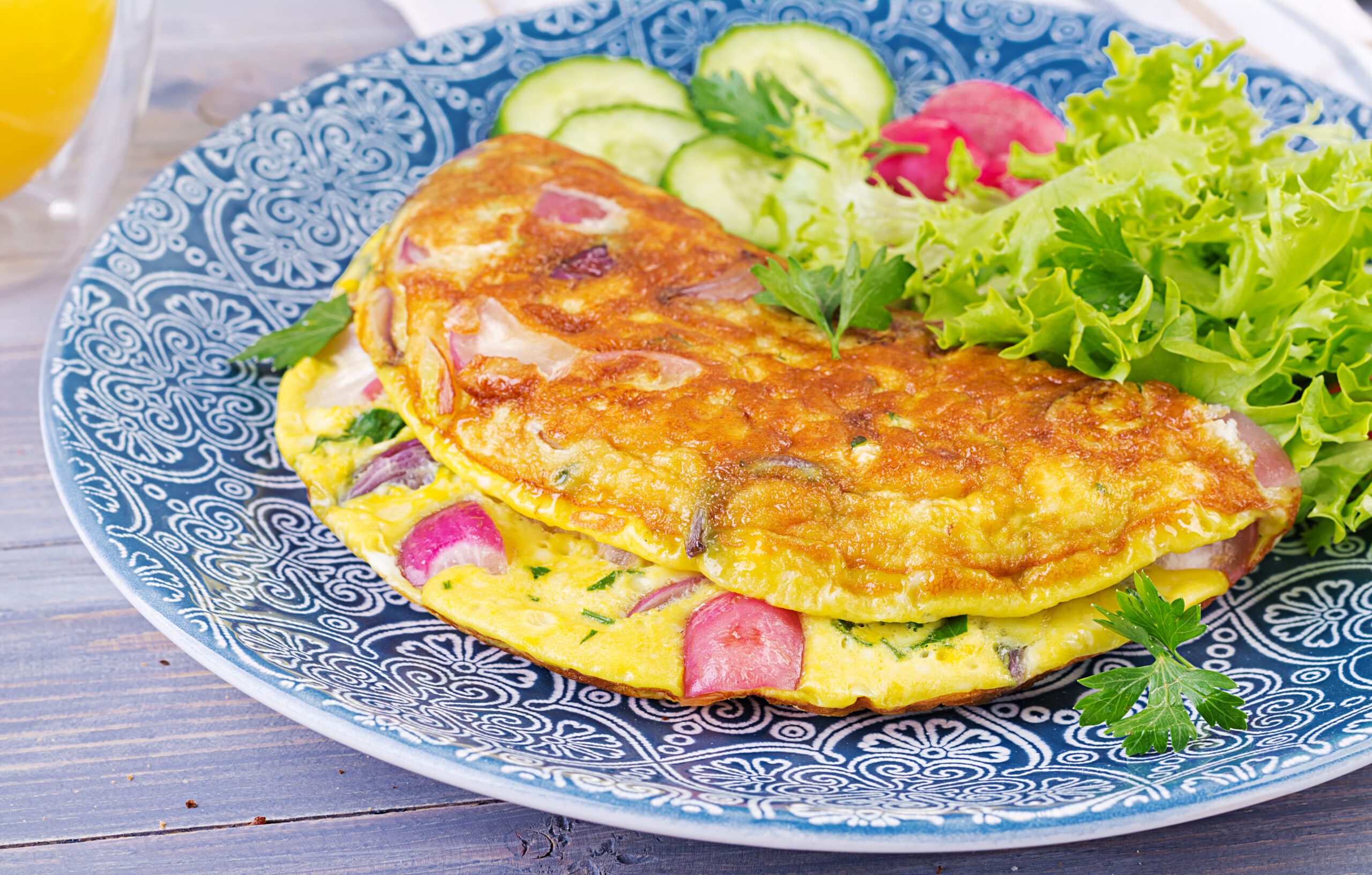 Omelete de Claras com Espinafre e Tomate